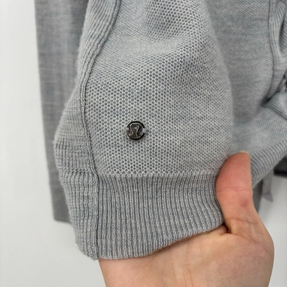 Lululemon‎ Tied To You Sweater Size 4 Heathered Gray Wool Long Sleeve *Read*